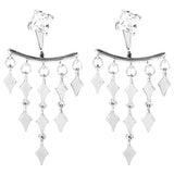 S925 Sterling Silver Tassel Earrings Back Hanging Statement Vintage