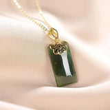 Vintage S925 Sterling Silver Green Jade Ornament