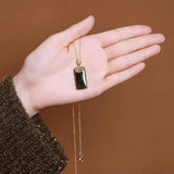 Vintage S925 Sterling Silver Green Jade Ornament