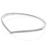Shimmering Crystal Bangle Bracelet for 925 Silver Charm DIY Jewelry
