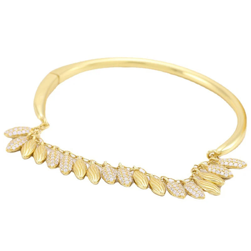 Sterling Silver Floating Grains Bracelet Bangle