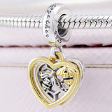 Hearts & Bees Pendant Beads for 925 Silver Bracelet DIY
