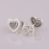 Signature Heart Earring Crystal Stud 925 Sterling Silver Wedding Gift