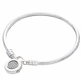Smooth Snake Bracelet Bangle 925 Silver Charm DIY Jewelry