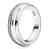 Triple Band Pave Ring Crystal 925 Sterling Silver Wedding Gift