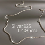 925 Silver Necklace Women Bling Chain Female Gift