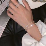 925 Silver Necklace Women Bling Chain Female Gift