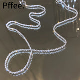 925 Silver Necklace Women Bling Chain Female Gift