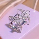 Silver Zircon Stone Ring for Women