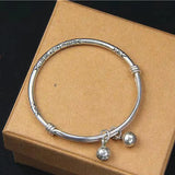 Retro Style Silver Bell Bracelet Evil Hand