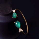 Silver Inlaid Pisces Chalcedony Charm Bracelet Chinese Style Hanfu Accessory