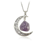 Vintage Stone Moon Necklace with 18inch Chain