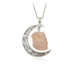 Vintage Stone Moon Necklace with 18inch Chain