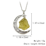 Vintage Stone Moon Necklace with 18inch Chain