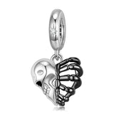 Skeleton Heart Skeleton Pendant Punk Style Personality Silver Pendant