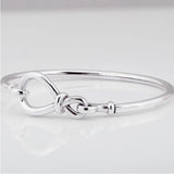 Smooth Infinity Knot Snake Chain Bracelet 925 Sterling Silver Bangle Women
