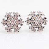 Snowflake Earrings Clear Crystal 925 Sterling Silver Wedding Party Gift