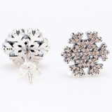 Snowflake Earrings Clear Crystal 925 Sterling Silver Wedding Party Gift
