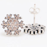 Snowflake Earrings Clear Crystal 925 Sterling Silver Wedding Party Gift