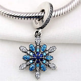 Snowflake Crystal Pendant Beads for 925 Silver Bracelet DIY Jewelry