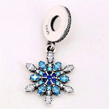 Snowflake Crystal Pendant Beads for 925 Silver Bracelet DIY Jewelry
