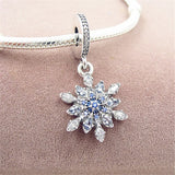 Snowflake Crystal Pendant Beads for 925 Silver Bracelet DIY Jewelry
