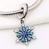 Snowflake Crystal Pendant Beads for 925 Silver Bracelet DIY Jewelry