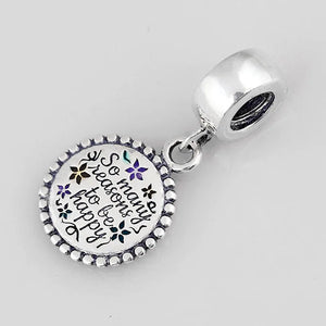 Happy Pendant Beads for 925 Silver Charm Bracelet DIY Jewelry