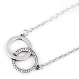 Sparkle Entwined Circles Signature Chain Necklace 925 Sterling Silver
