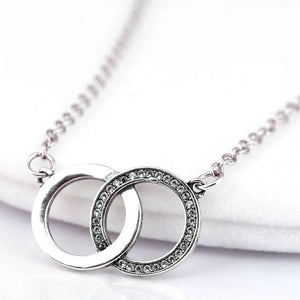 Sparkle Entwined Circles Signature Chain Necklace 925 Sterling Silver