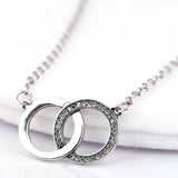Sparkle Entwined Circles Signature Chain Necklace 925 Sterling Silver