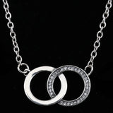 Sparkle Entwined Circles Signature Chain Necklace 925 Sterling Silver