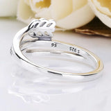 Sparkling Crystal Arrow Rings 925 Sterling Silver Wedding Party Gift Jewelry