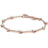Sparkling Pave Crystal Bracelet Bangle 925 Sterling Silver Bead Charm Jewelry