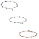 Sparkling Pave Crystal Bracelet Bangle 925 Sterling Silver Bead Charm Jewelry