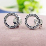 Sparkling Forever Crystal Stud Earrings 925 Silver Wedding