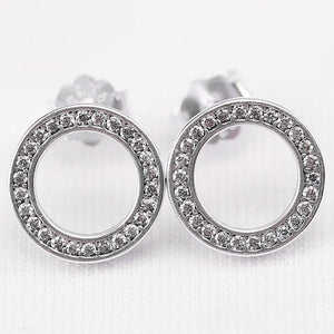 Sparkling Forever Crystal Stud Earrings 925 Silver Wedding