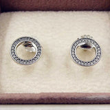 Sparkling Forever Crystal Stud Earrings 925 Silver Wedding