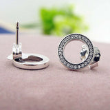 Sparkling Forever Crystal Stud Earrings 925 Silver Wedding