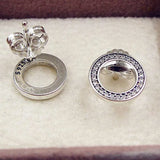 Sparkling Forever Crystal Stud Earrings 925 Silver Wedding