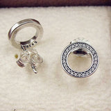 Sparkling Forever Crystal Stud Earrings 925 Silver Wedding