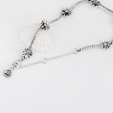 Sparkling Daisy Flower Crystal Bracelet 925 Sterling Silver Charm Bangle