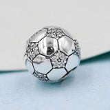 Football Crystal Bead Charm for 925 Silver Bracelet