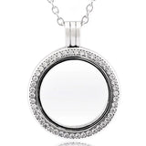Sparkling Heart Key Crown Locket Necklace 925 Sterling Silver Charm DIY Jewelry