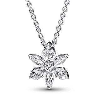 Herbarium Cluster Crystal Chain Necklace 925 Sterling Silver