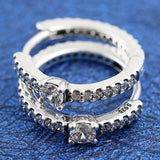 Sparkling Crystal Studs Earrings 925 Silver Wedding Gift DIY Jewelry