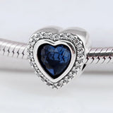 Sparkling Crystal Heart Charm for 925 Silver Bracelet