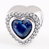 Sparkling Crystal Heart Charm for 925 Silver Bracelet