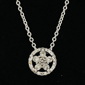 Sparkling Snowflake Collier With Clear Pink Crystal Necklace