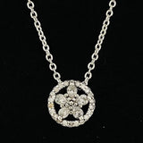 Sparkling Snowflake Collier With Clear Pink Crystal Necklace